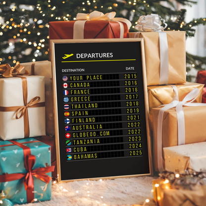 "Departures Board" personnalisable Globeoo®