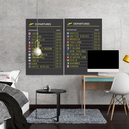 "Departures Board" personnalisable Globeoo®