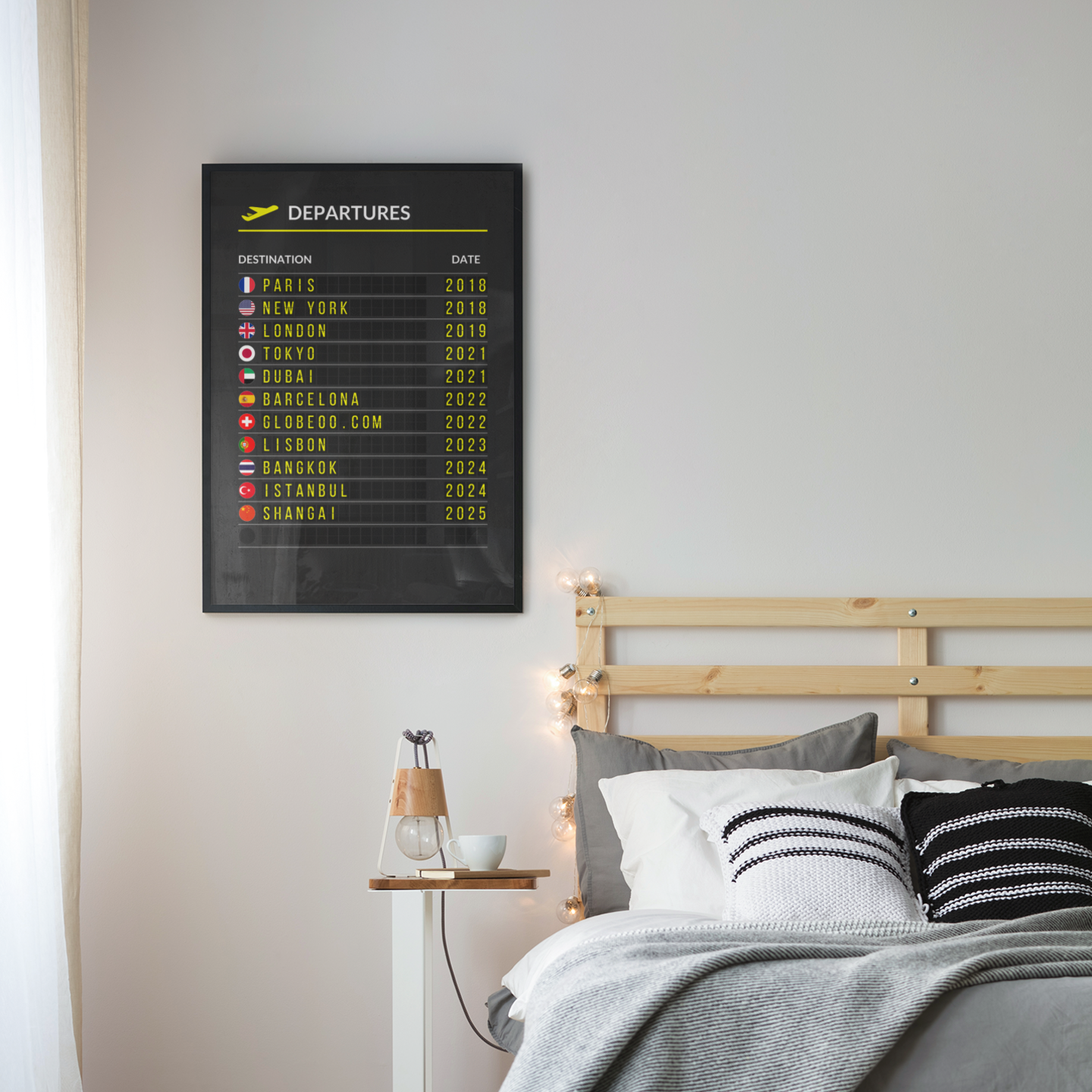 "Departures Board" personnalisable Globeoo®