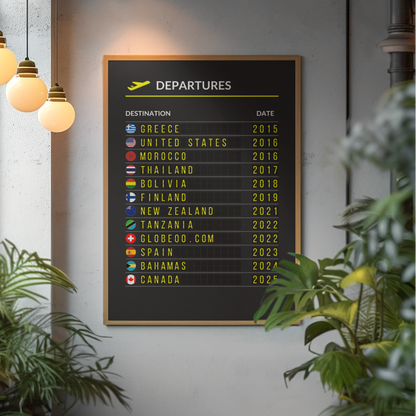 "Departures Board" personnalisable Globeoo®