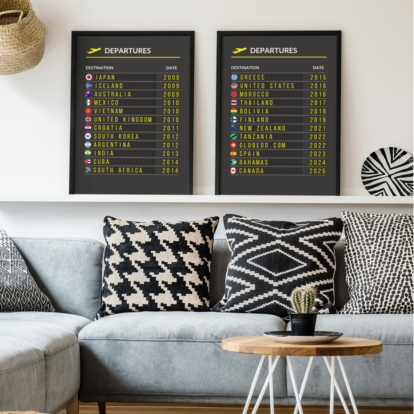 "Departures Board" personnalisable Globeoo®