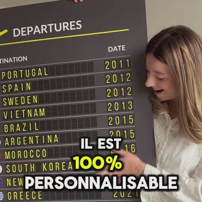 "Departures Board" personnalisable Globeoo®